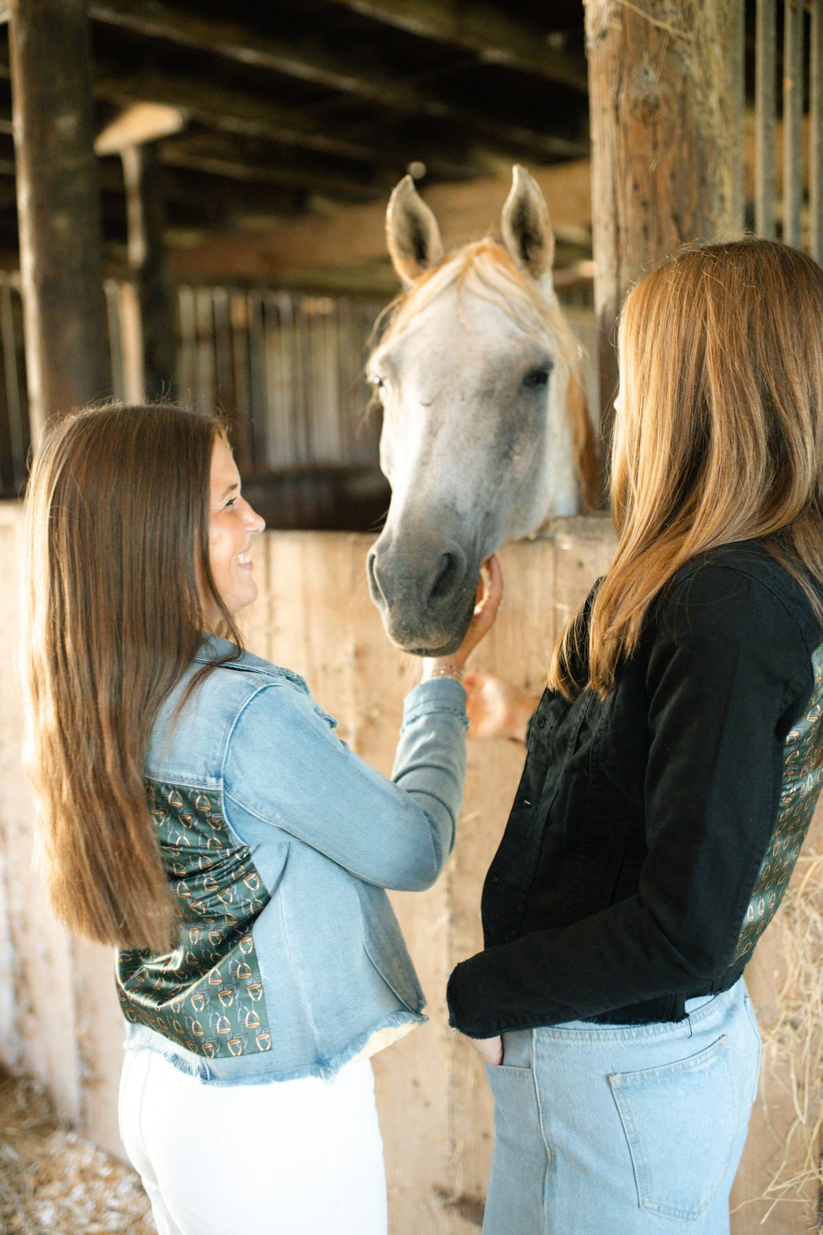 Light Green Stirrups Denim Jacket