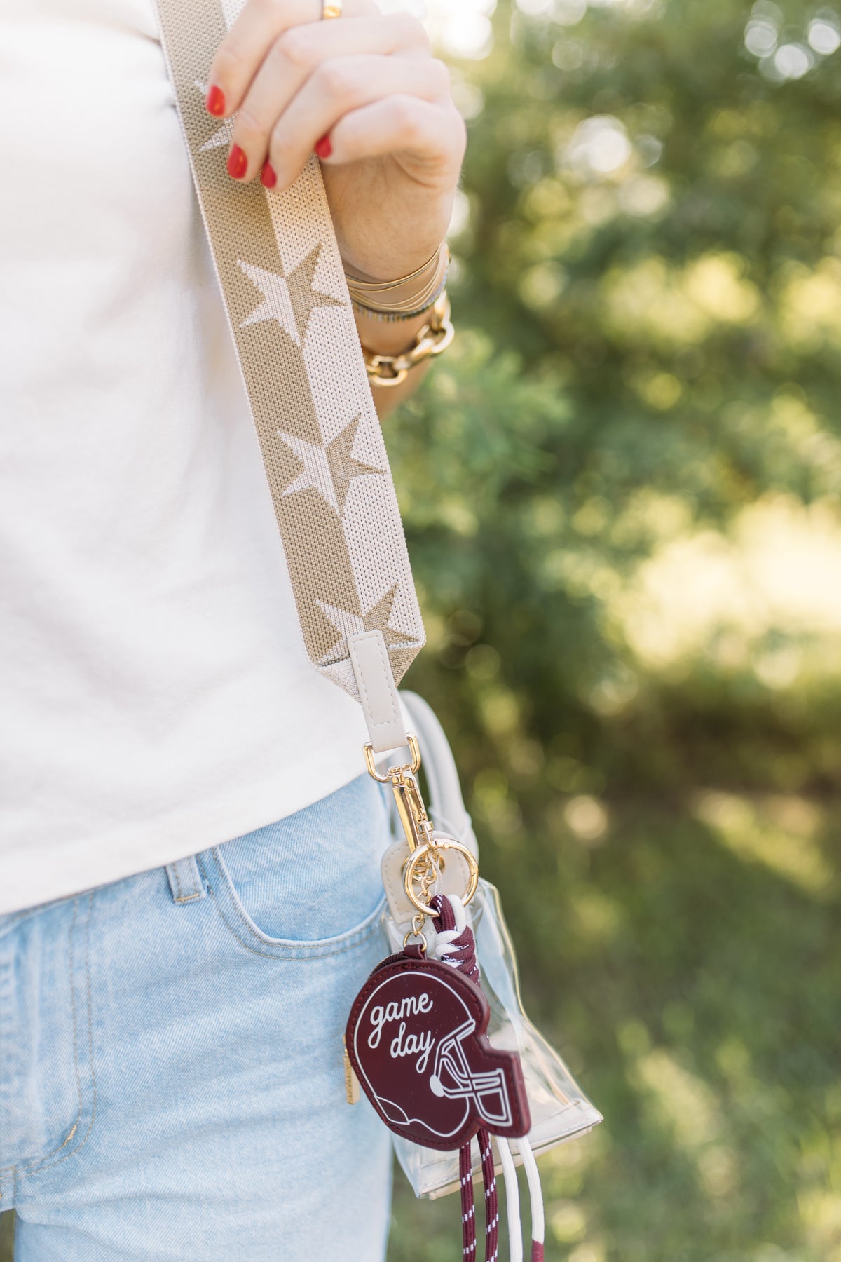 Maroon Helmet Bag Charm