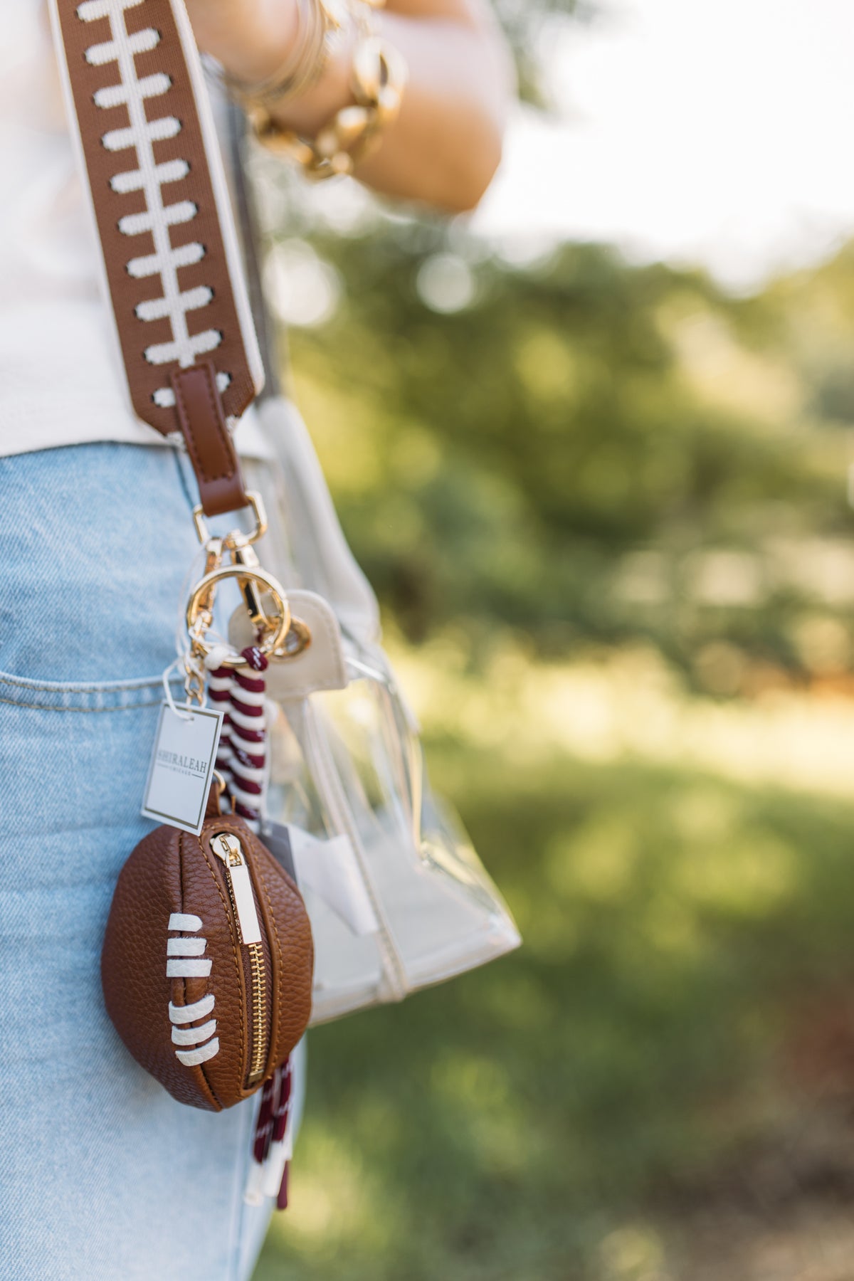 Maroon Football Bag Charm