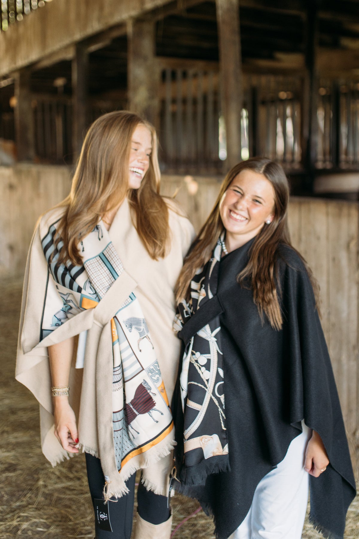 Black Equestrian Shawl Wrap