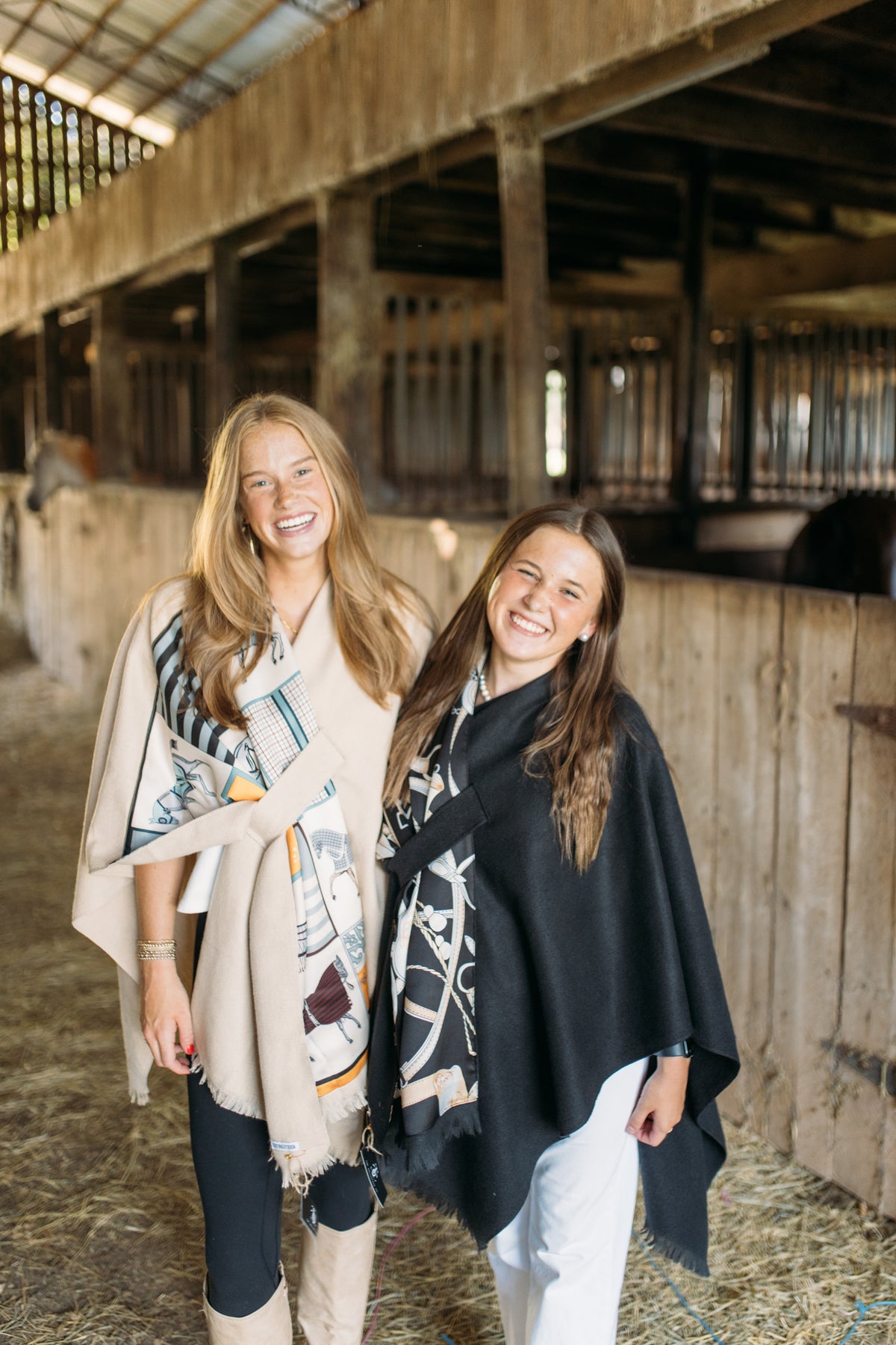 Black Equestrian Shawl Wrap