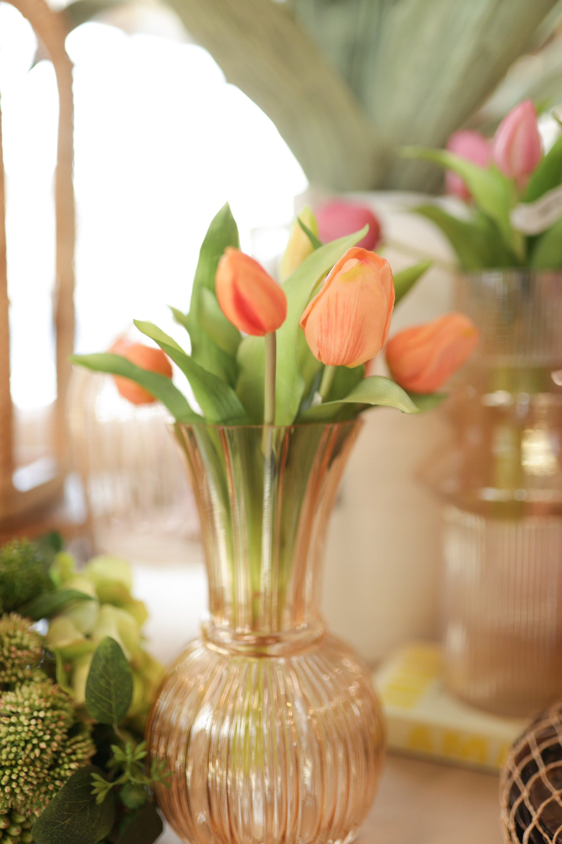 11.75" Real Touch Orange Tulip Bouquet