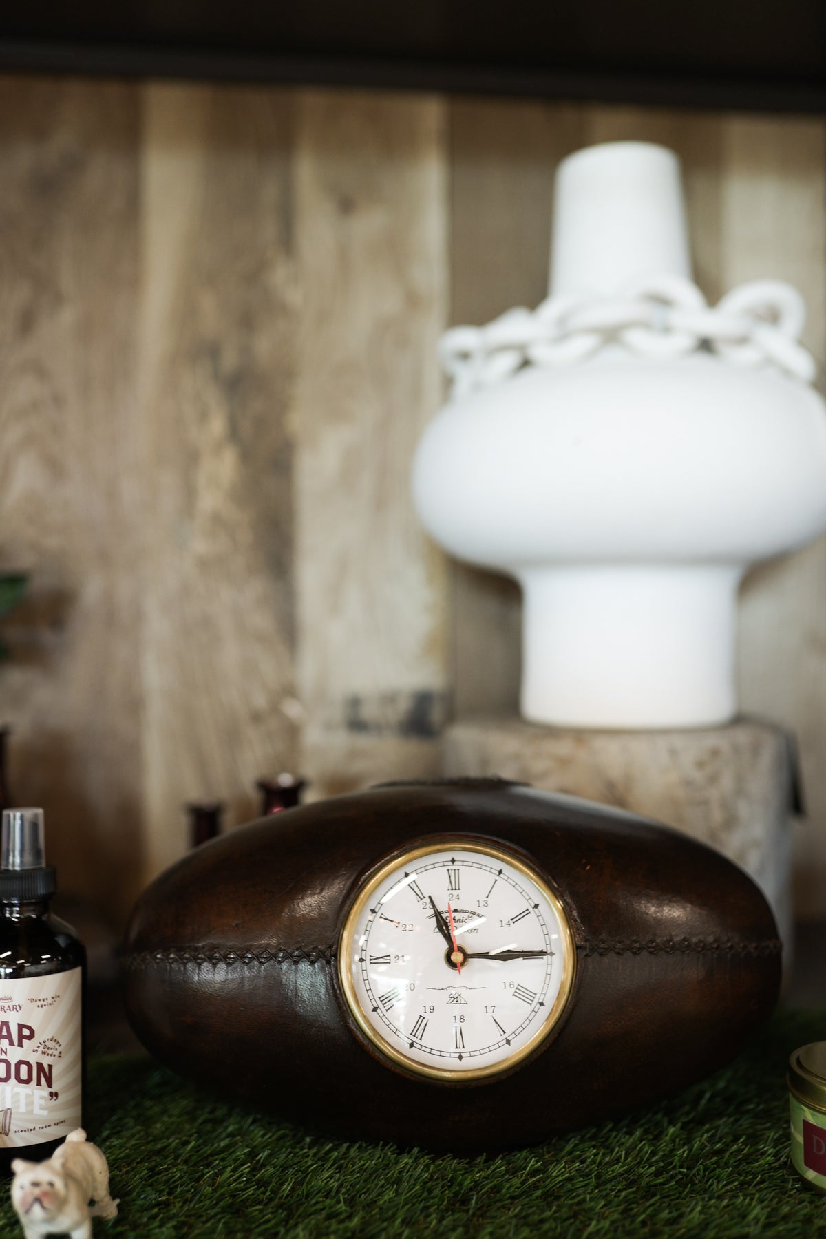 Rugby Ball Leather Clock