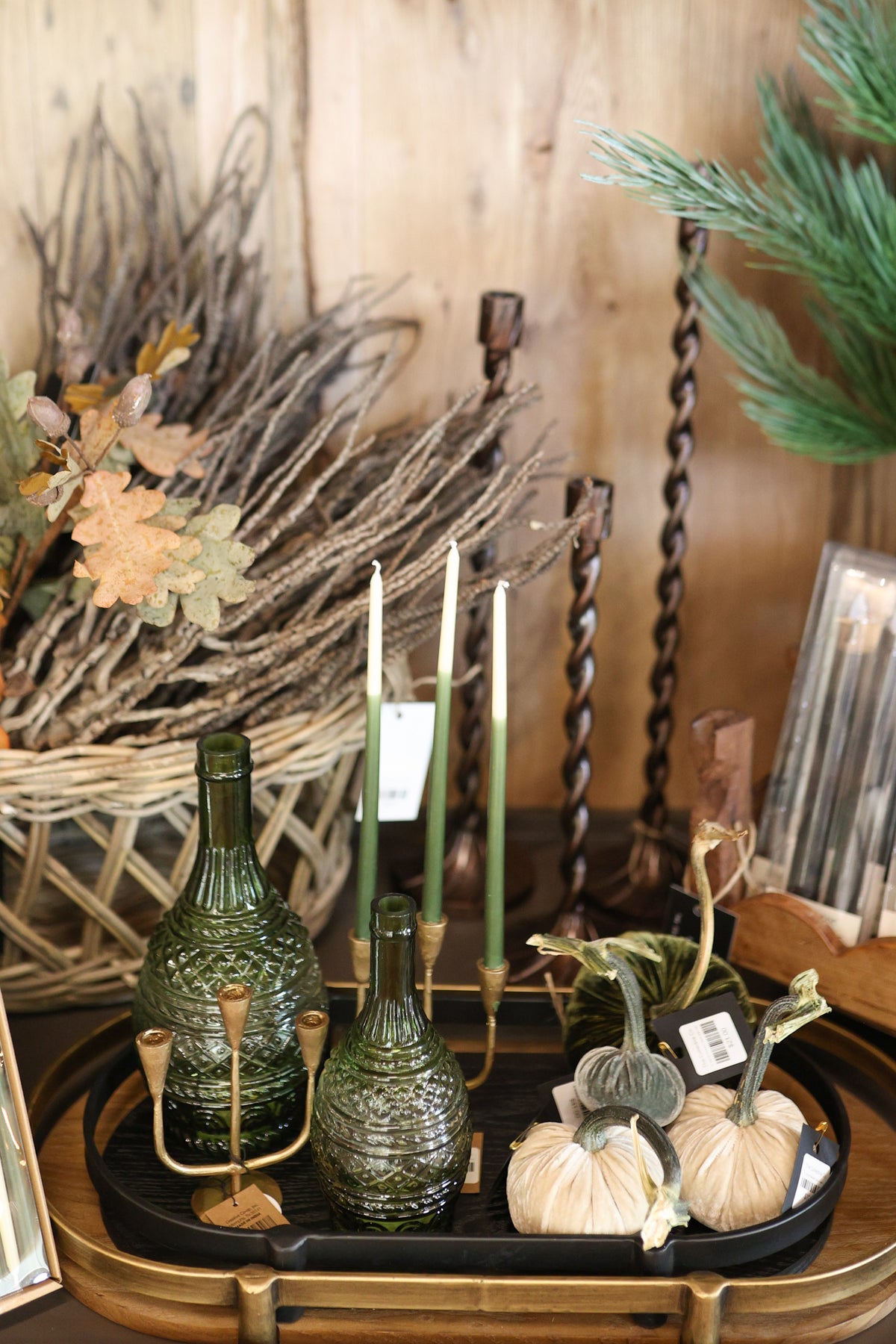 Hand-Forged Iron Candelabra, Antique Brass Finish (Holds (3) 1/2" Tapers)