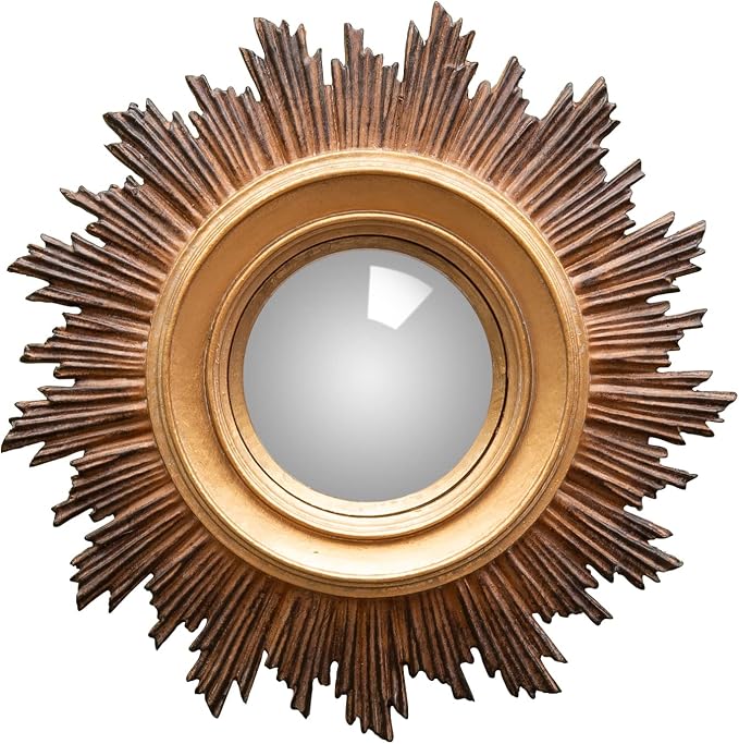 Small Sun Gold Convex Mirror