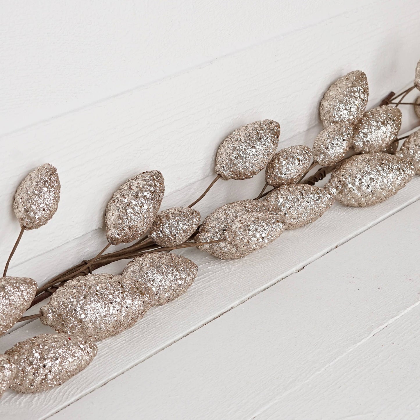 5' Champagne Glitter Pinecone Garland