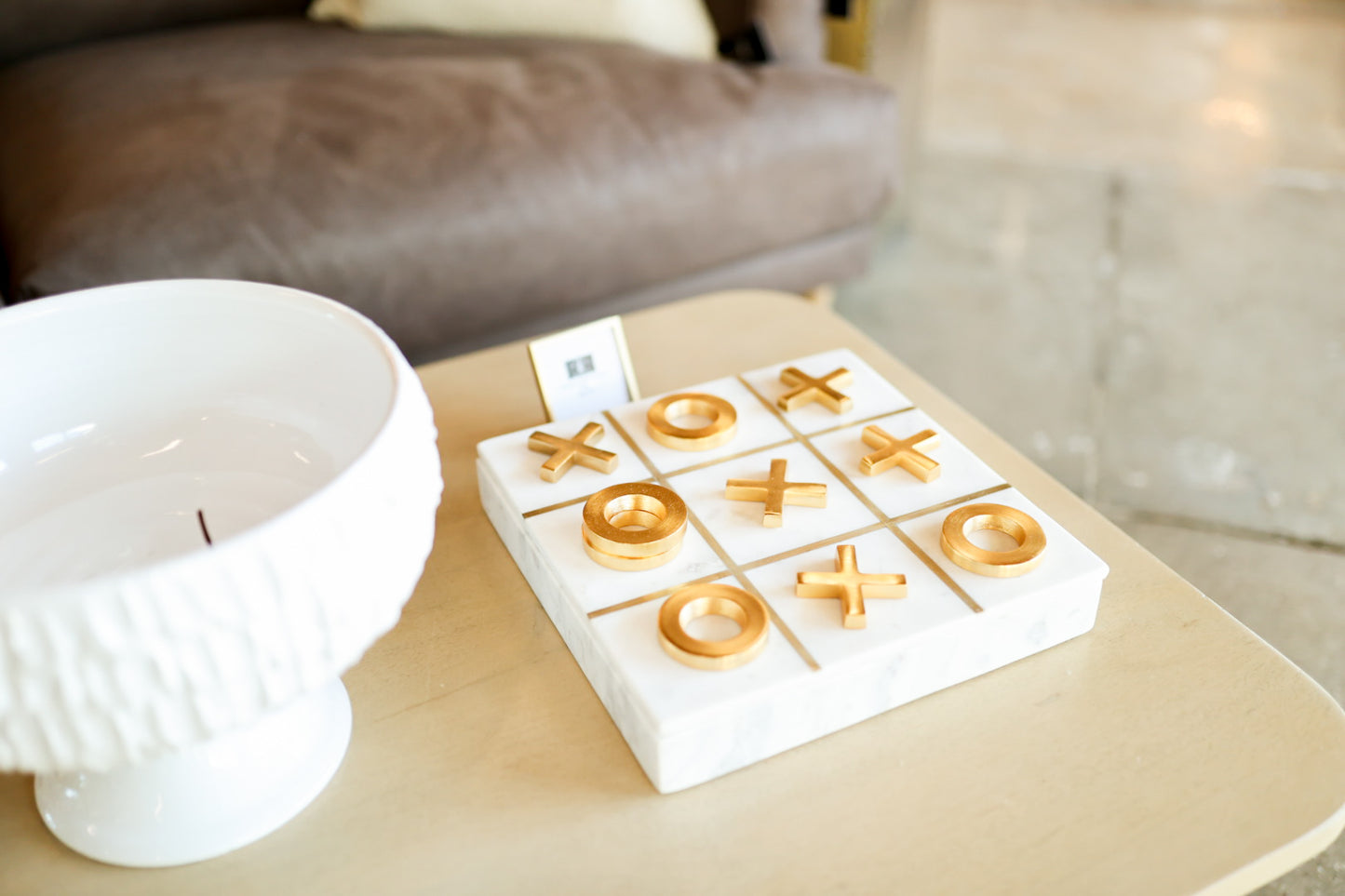 Marble and Gold Tic-Tac-Toe Box