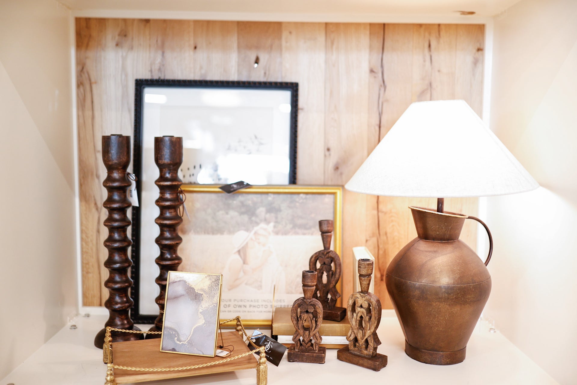 Hand-Carved Mango Wood Taper Holder