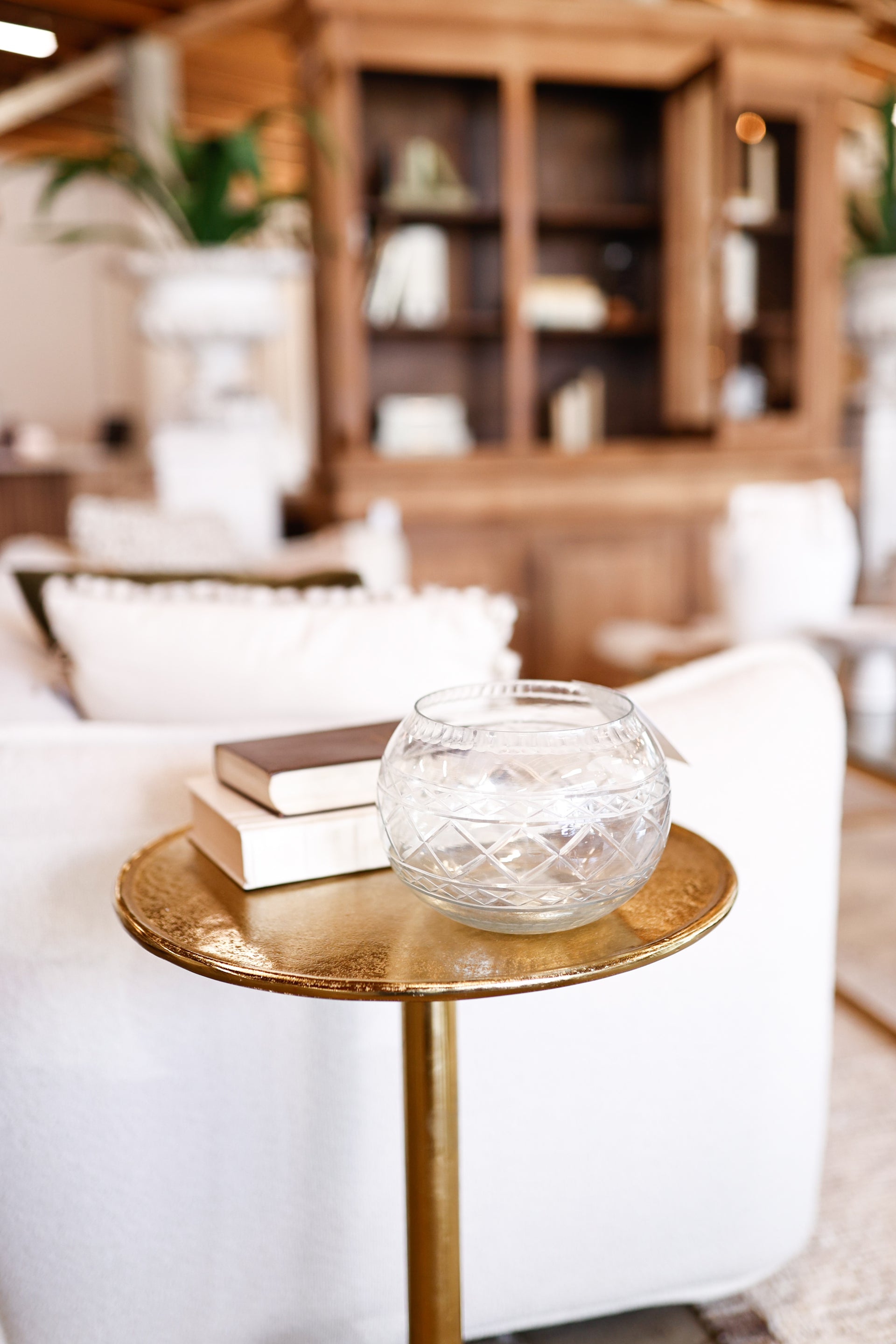 Glass Tealight Candle Holder with Clear Finish and Intricate Cut Motifs