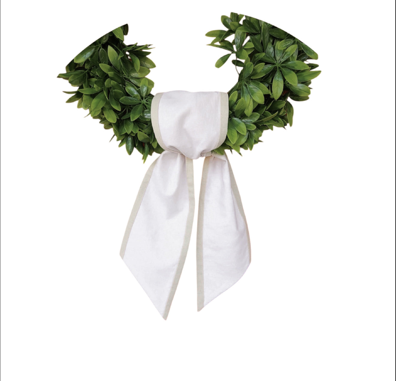 Two Color Linen Sash - Tan and White