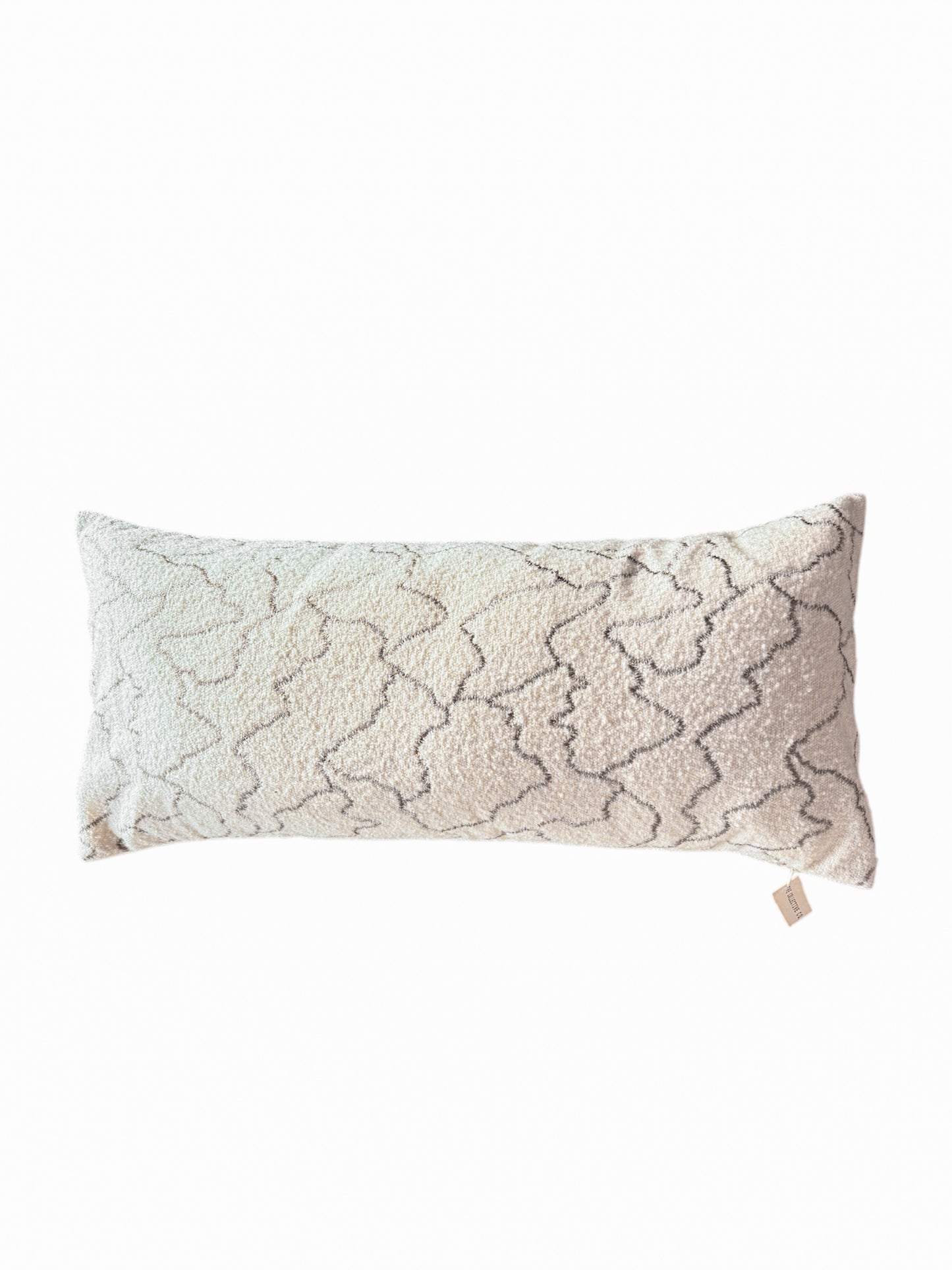 The Collective Co. Lumbar Pillow with Beige Woven Embroidered
