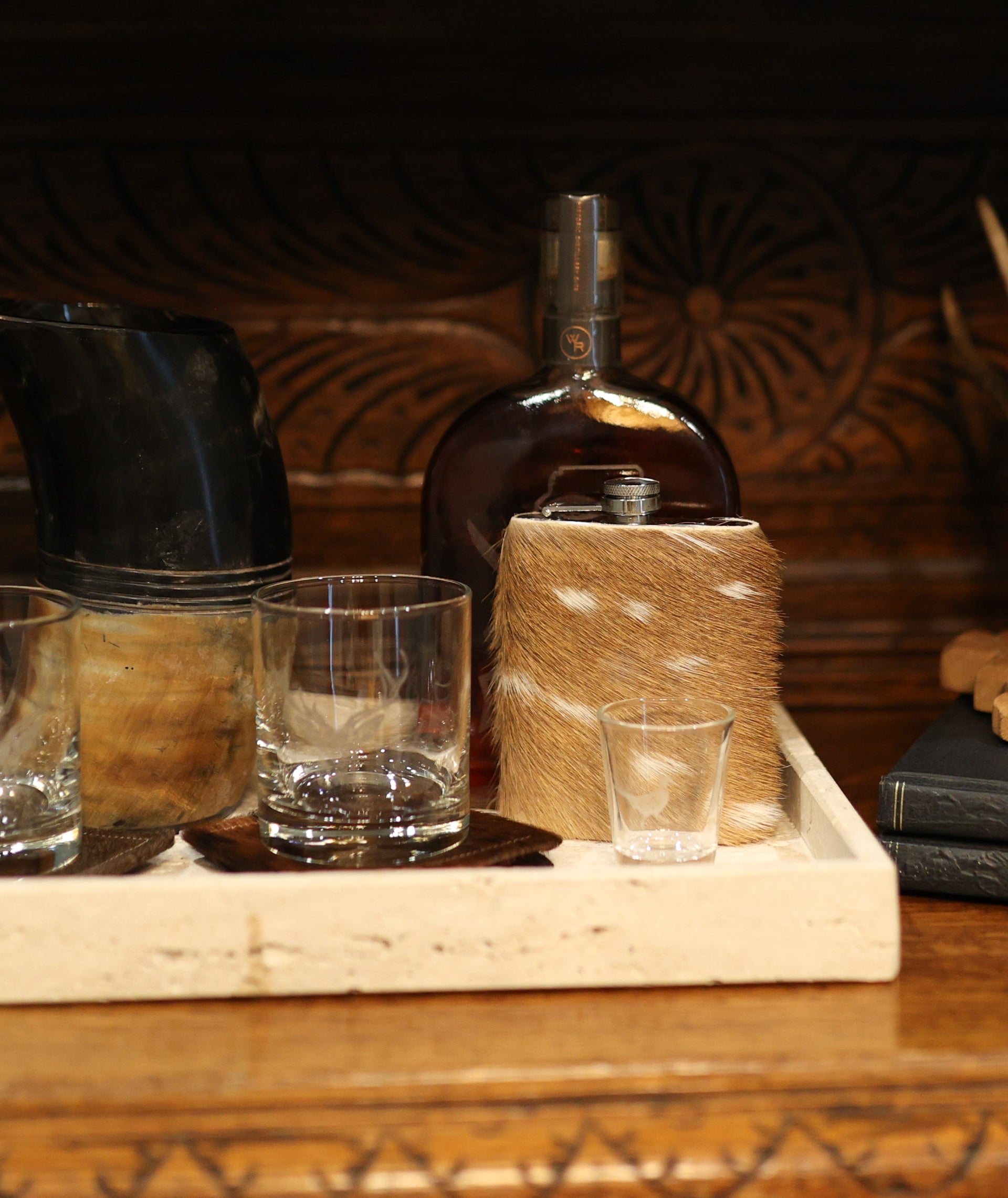Flask Hair on Cowhide