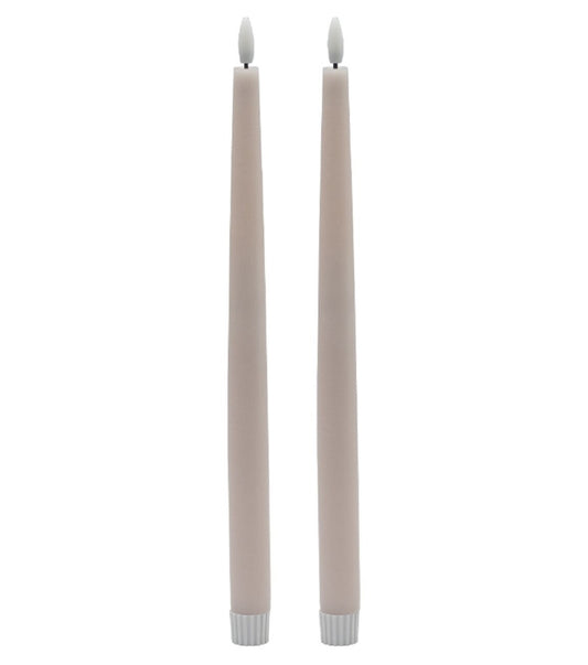 Tall Pink Flameless Taper (Set of 2)