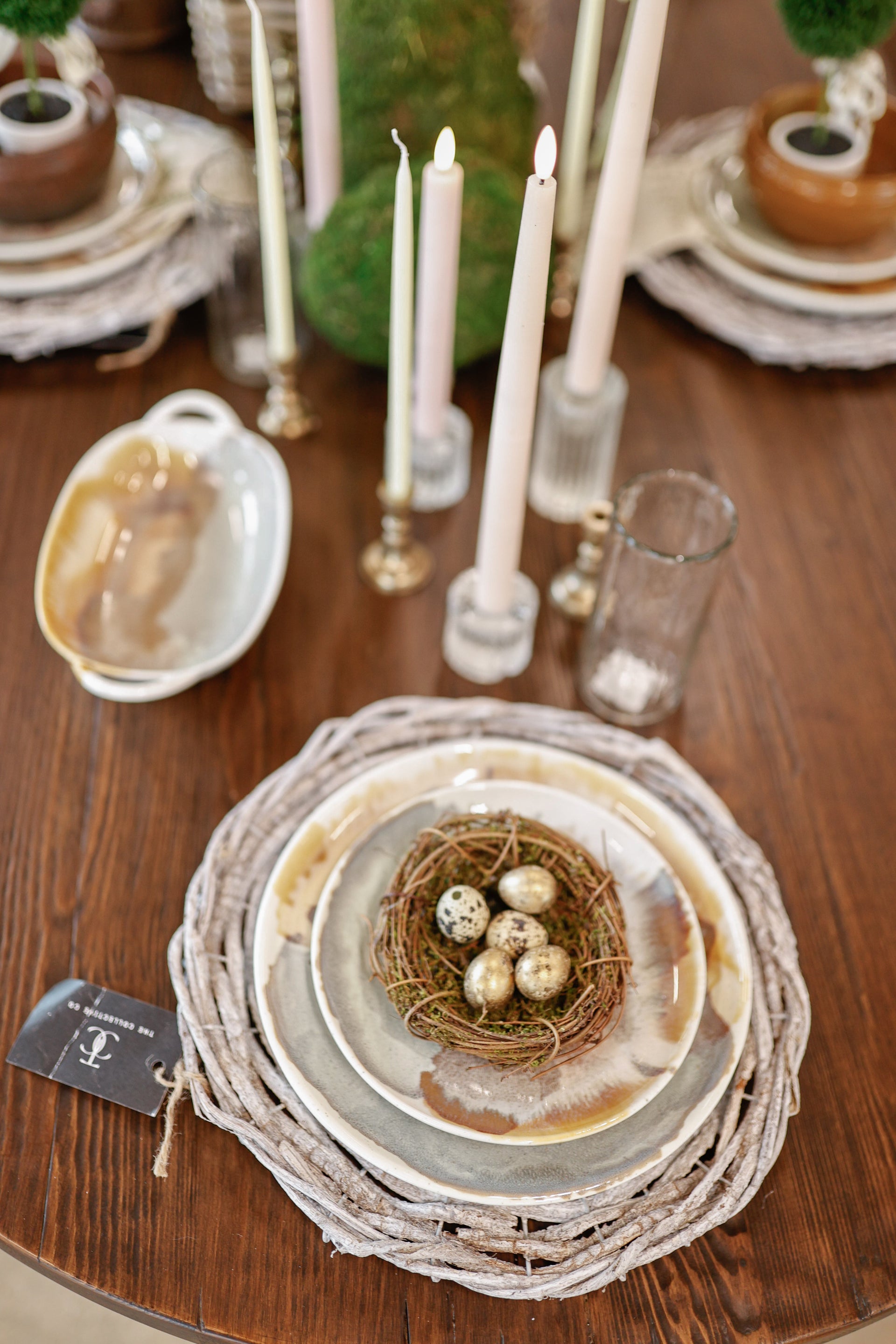 4.5inD Mossy Twiggy Bird Nest - Decorative Tabletop Object