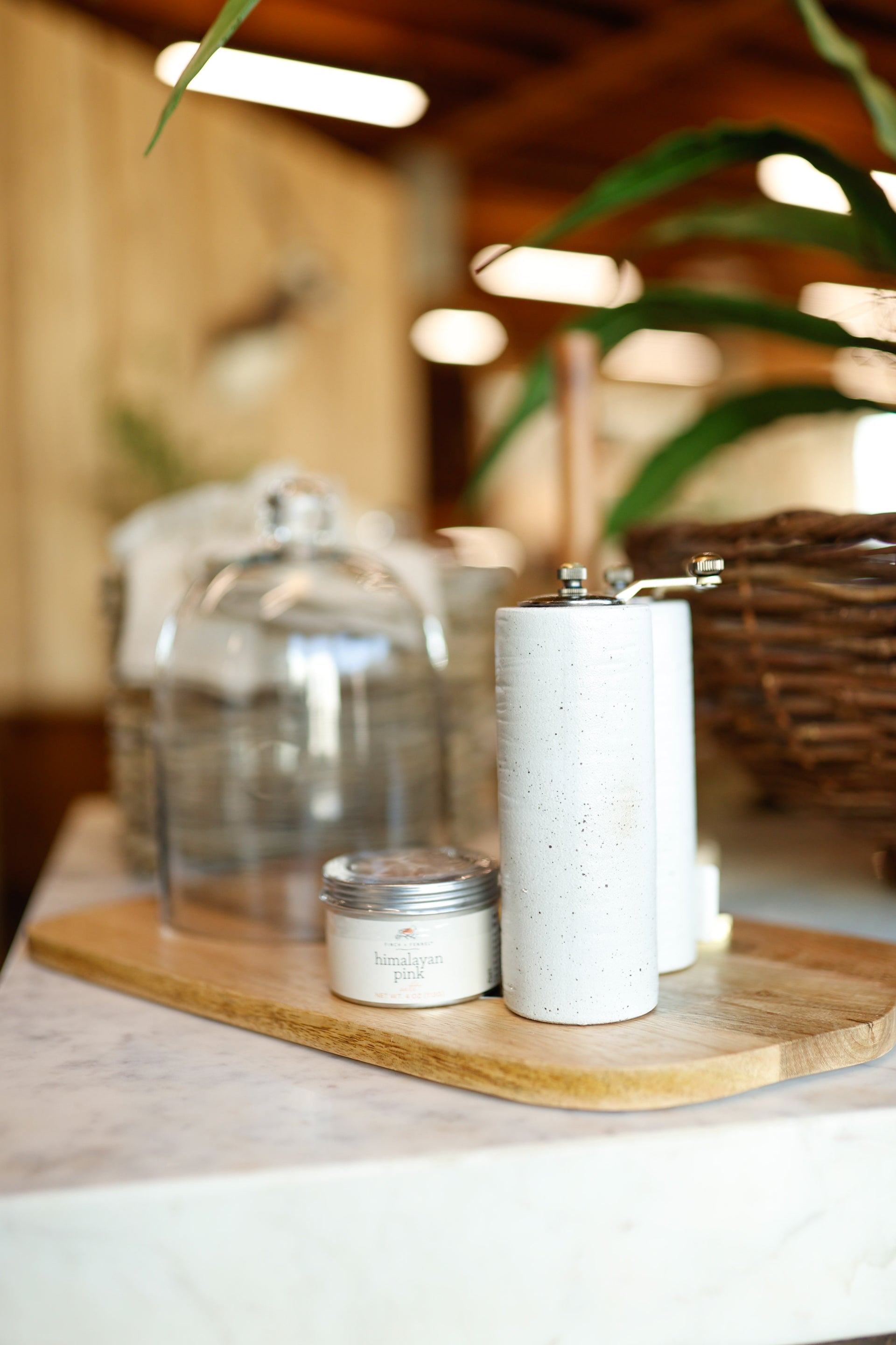 Stoneware Salt/Pepper Grinder, White