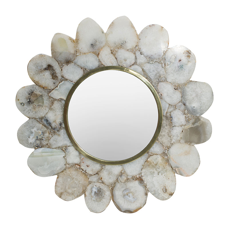 Agate Flower Shape Mirror