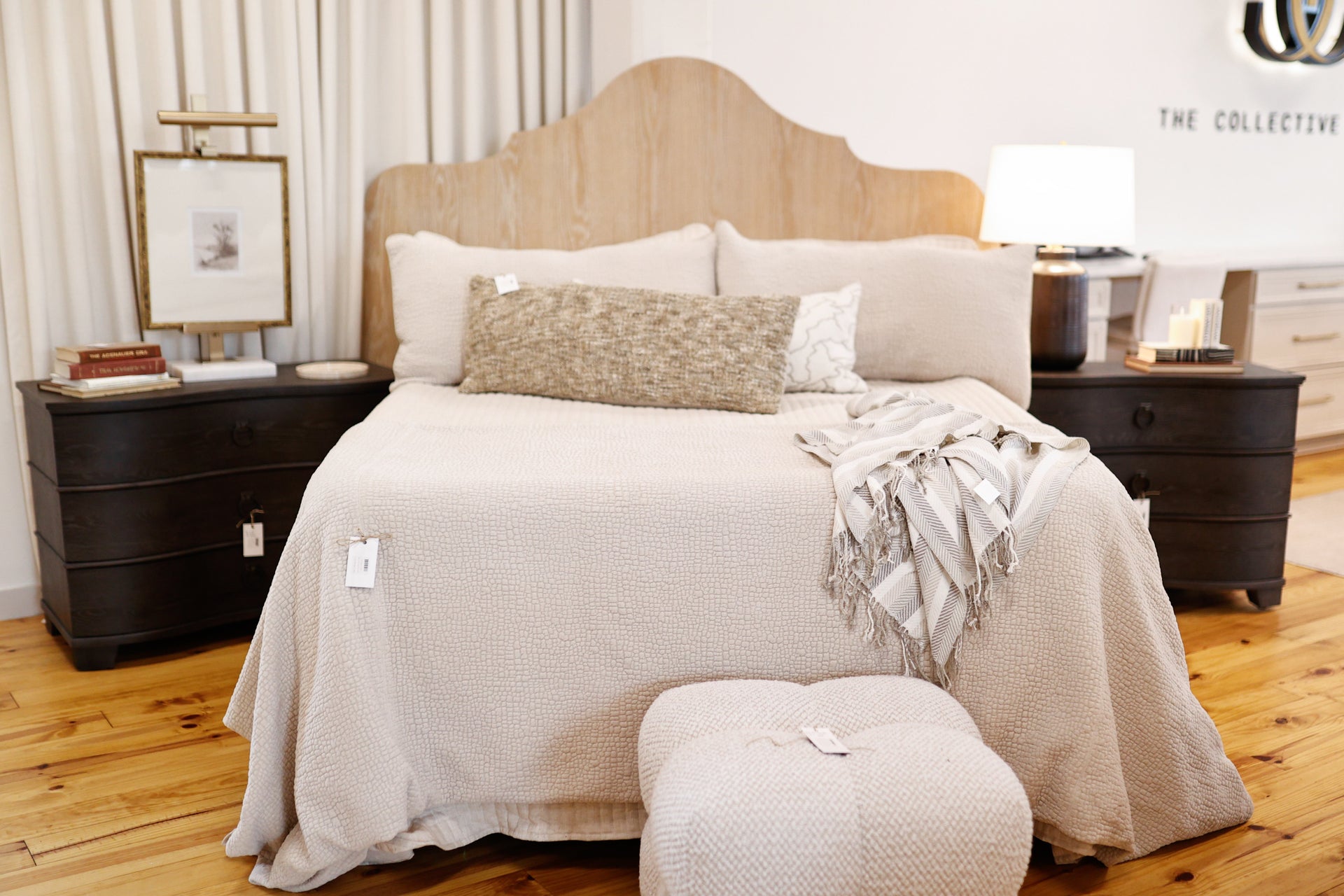 TCC Dove Linen Channel Quilt with 2 Shams - King