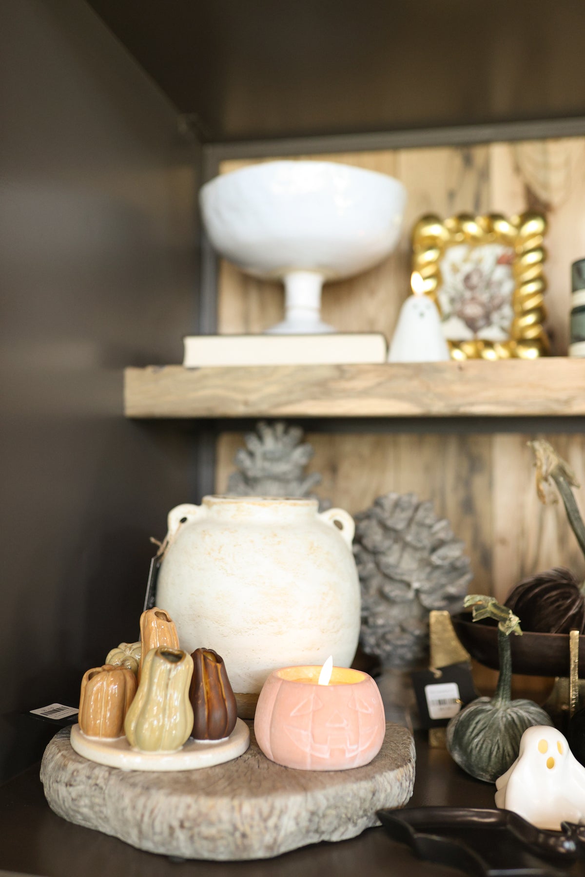 Stoneware Multi Vase with 6 Gourd & Pumpkin Shaped Vases (Each One Will Vary)