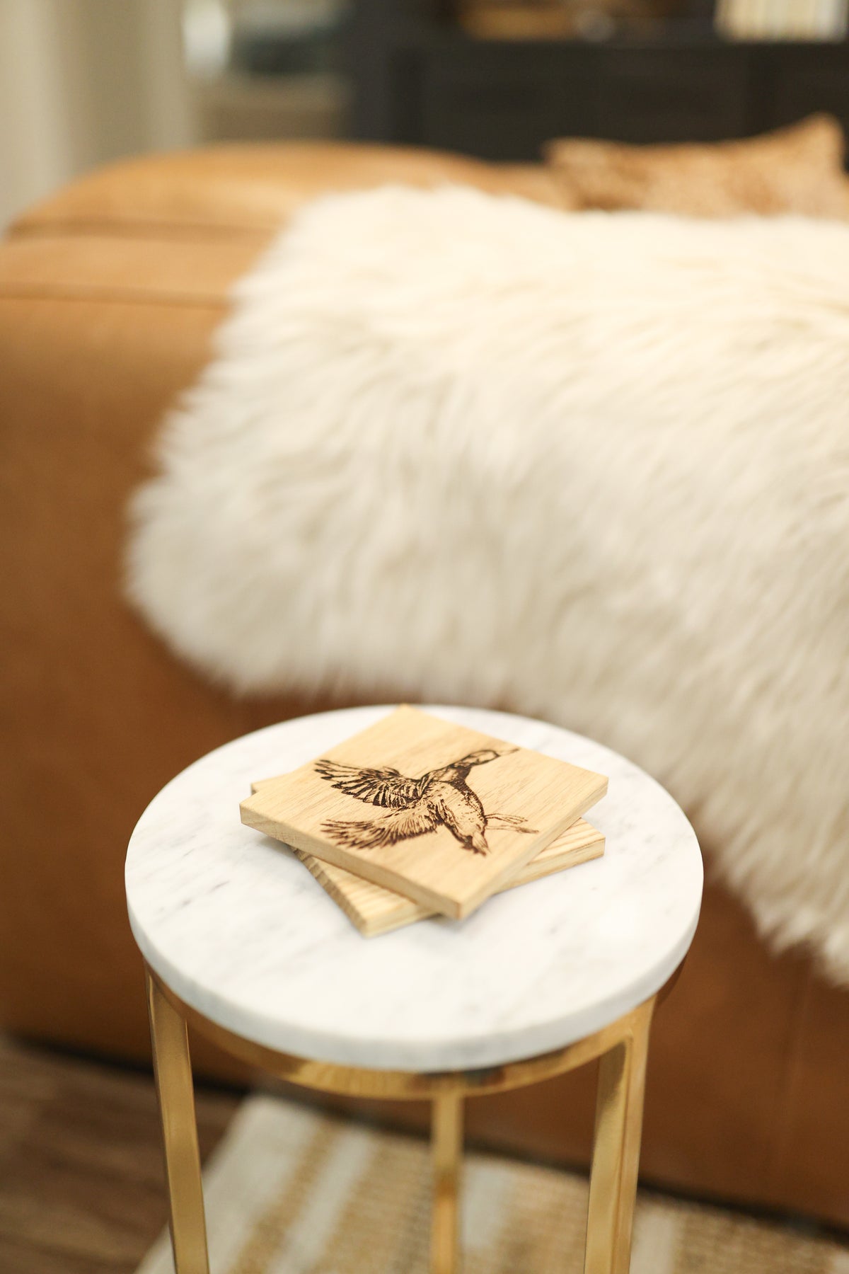 2 Flying Duck Oak Coasters