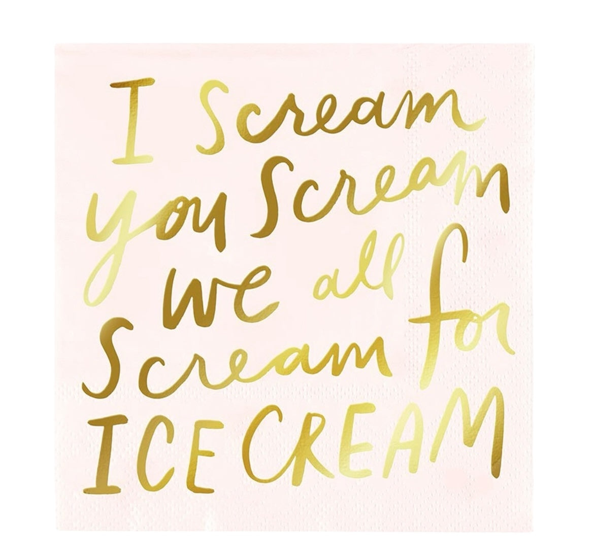 I Scream Ice Cream Cocktail Napkin