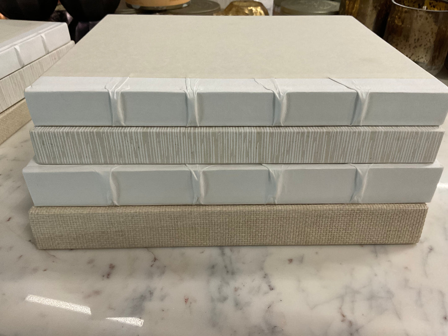 Large Decorative Book, White Binding 11.75"x 9.5"