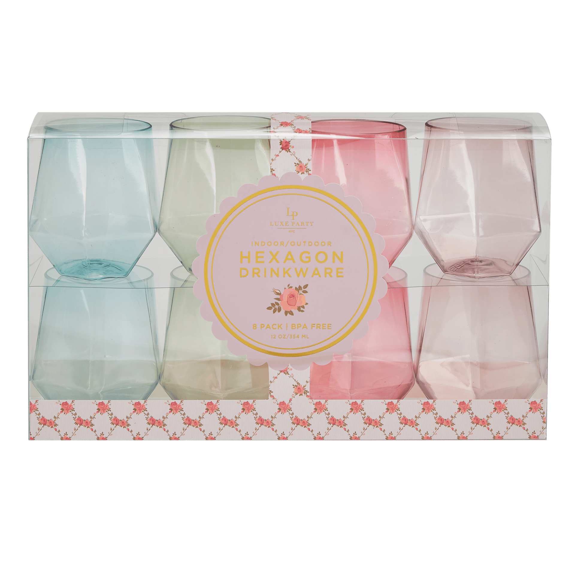 Upscale Round Assorted 12 Oz. Plastic Wine Goblets | 8 Cups