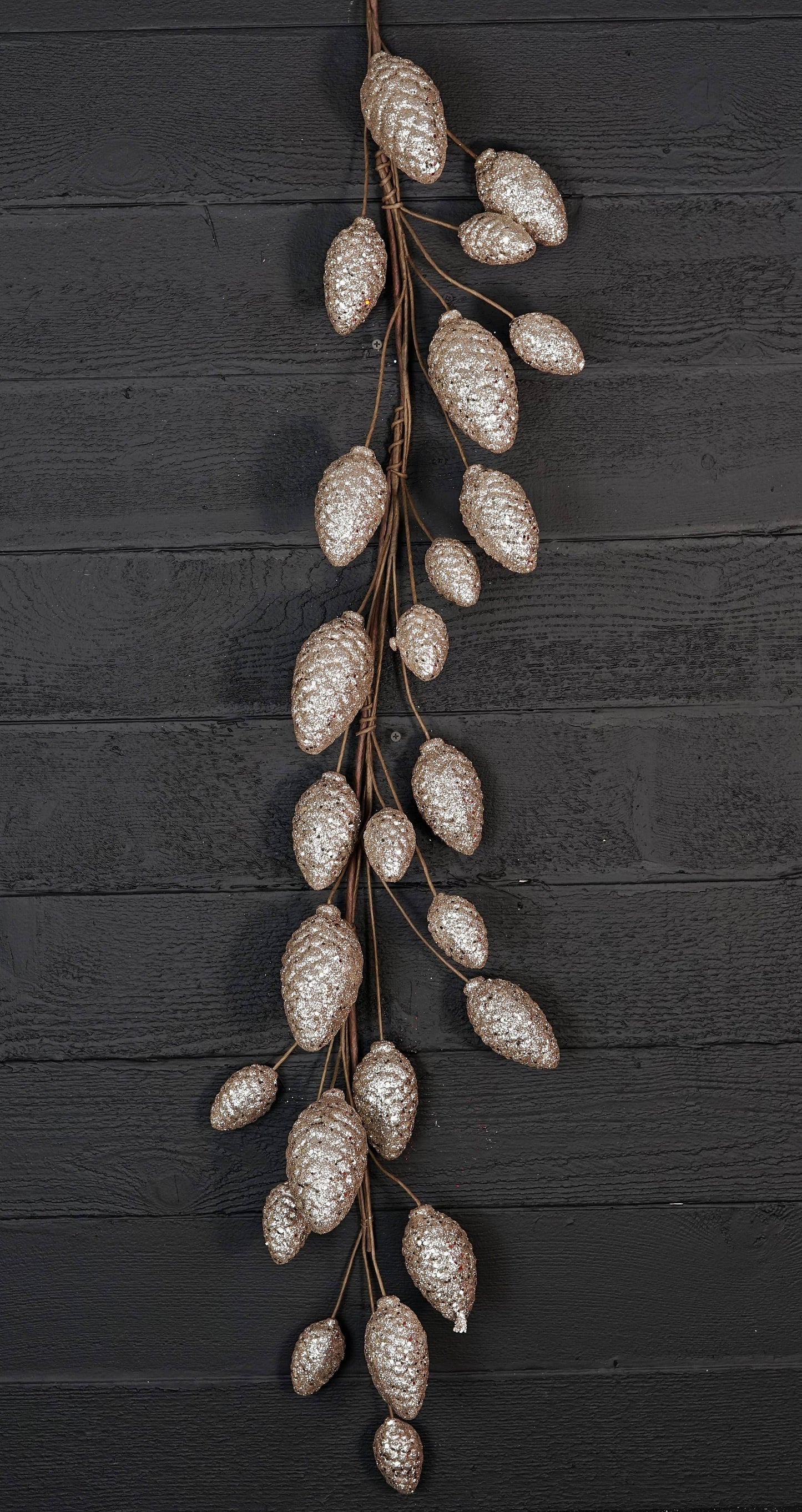 5' Champagne Glitter Pinecone Garland