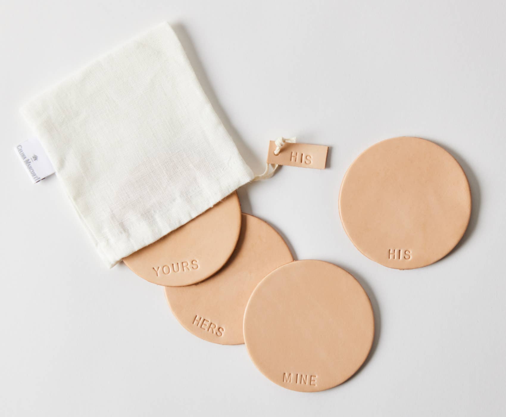 Leather Coasters. HIS-HERS-MINE-YOURS