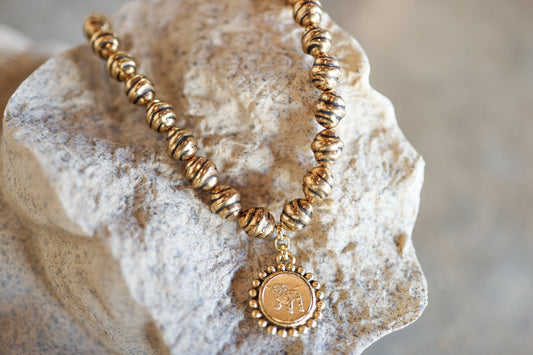 Bulldog Coin Necklace (Thick)