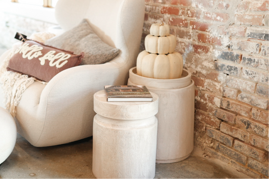 Cylinder Coffee Table with Matching Tray