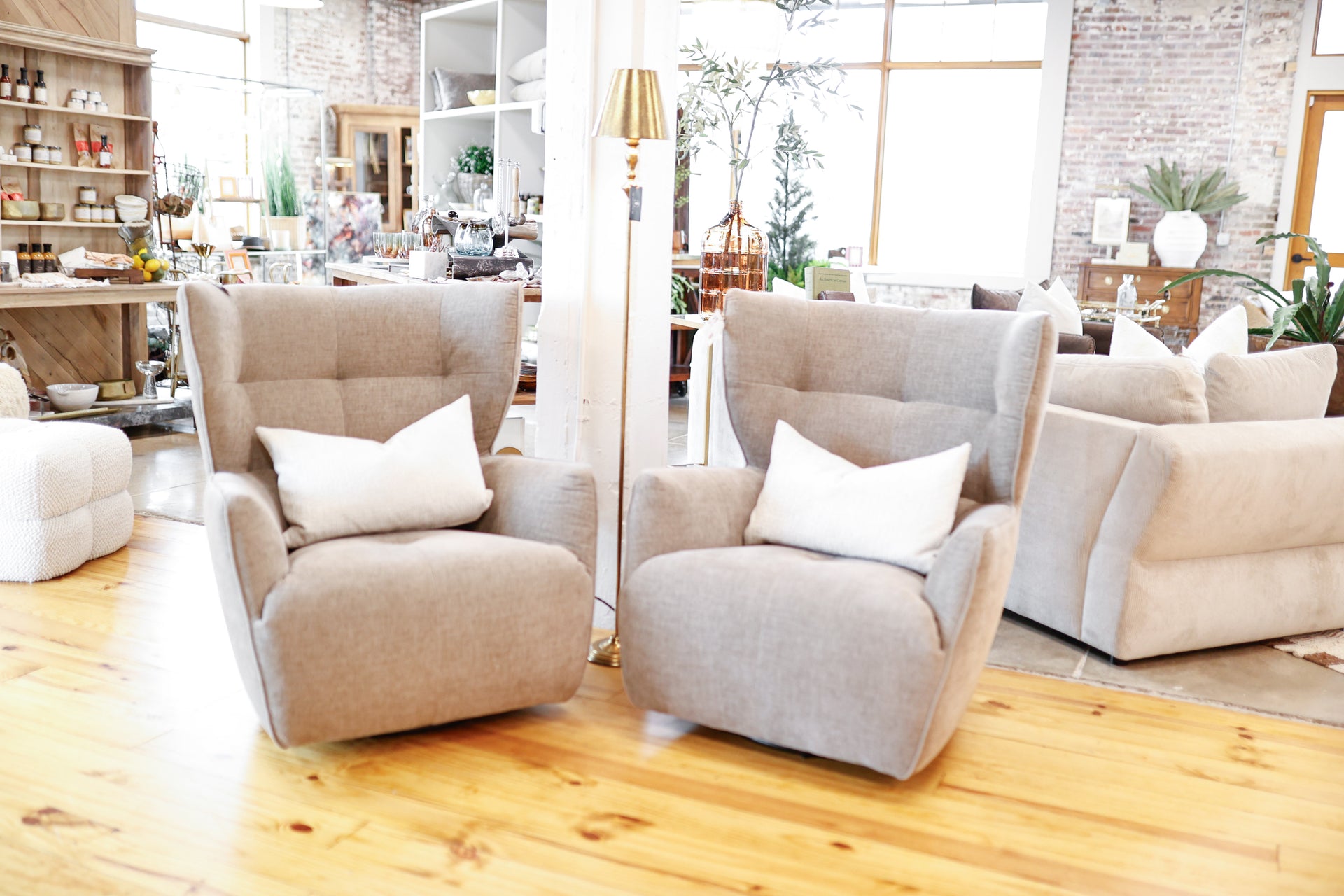 Antique Gold Floor Lamp with Metal Shade