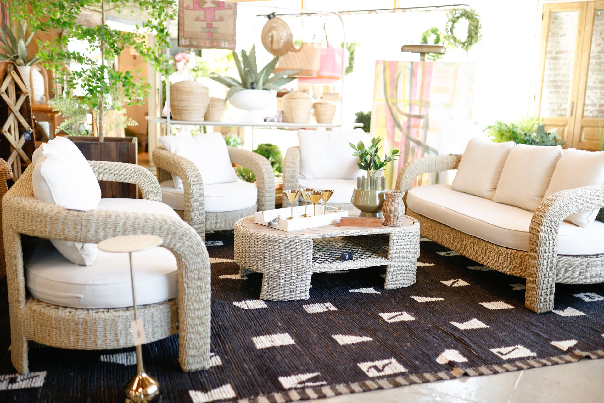 Modern Black Moroccan Turkish Rug