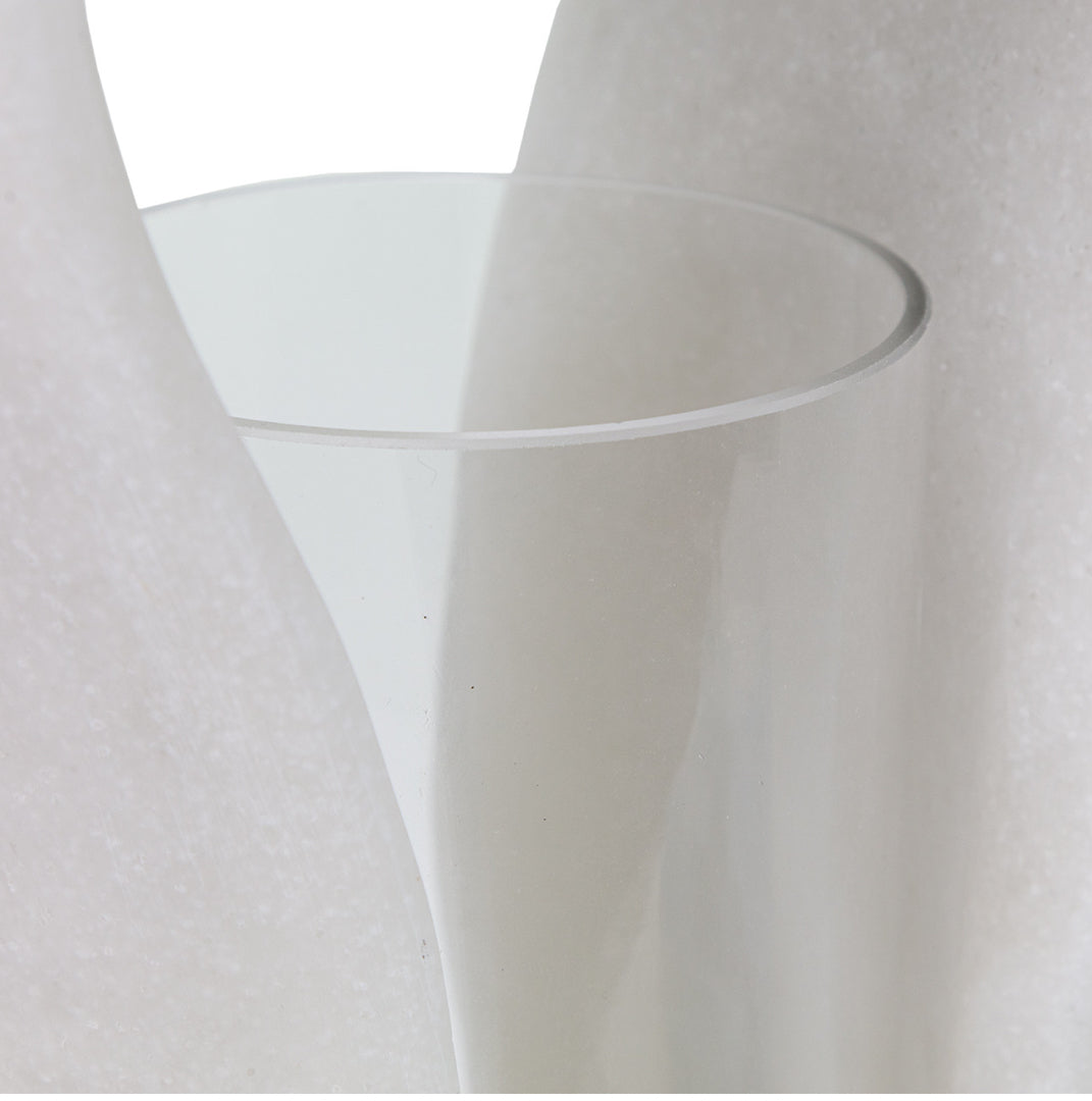 Lestro White Hurricane Candle Holder