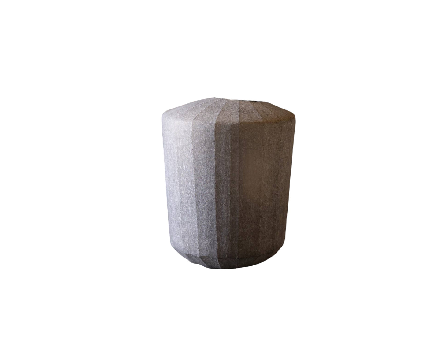 Vase Long Smoke Vertical Flat Cut Stone Finish Dia 9"