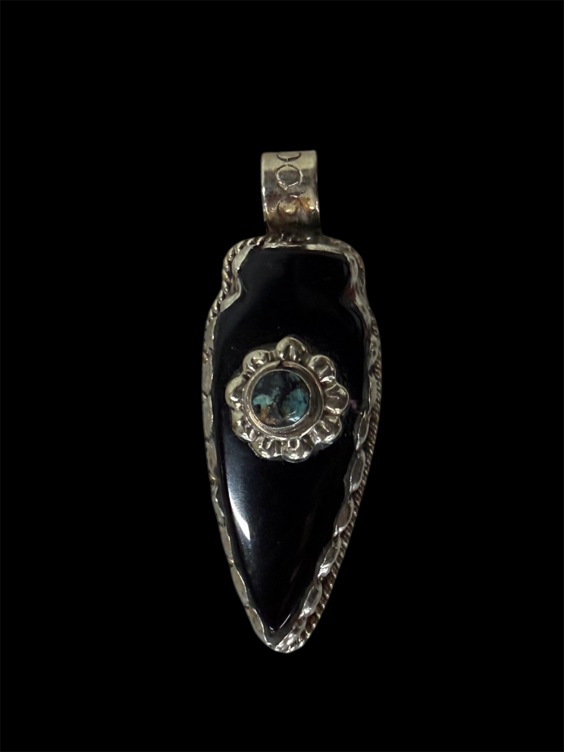 Black Onyx Arrowhead Pendant