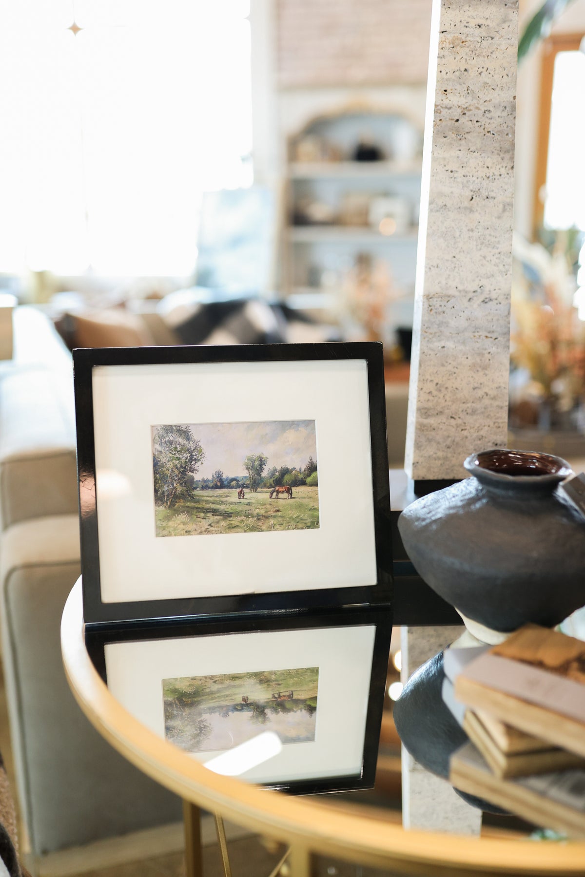 Wall Photo Frame with White Mat (Holds 4"x6" Photo) (Hangs or Sits)