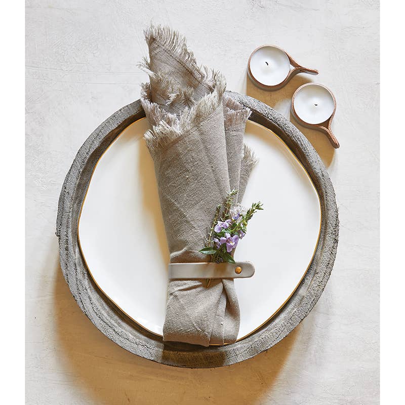 Leather Accessory Ring - Grey