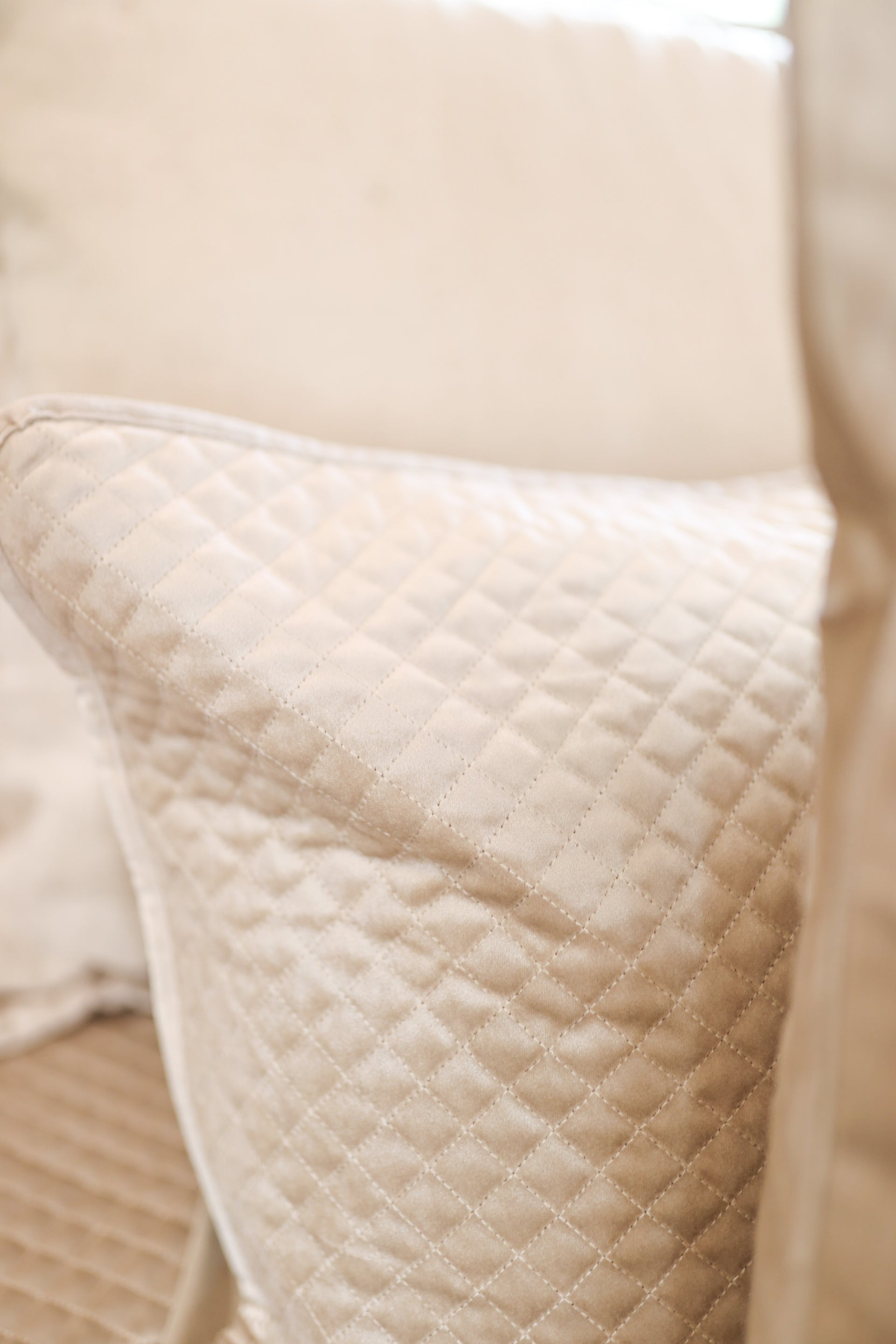 TCC Diamond Quilted Coverlet and Shams - Queen