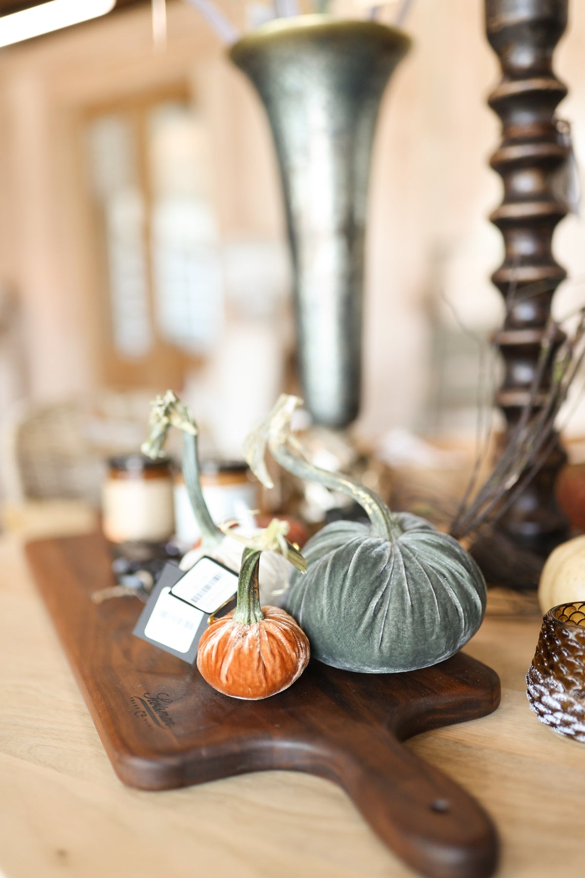 3" Velvet Pumpkin (each stem will differ)