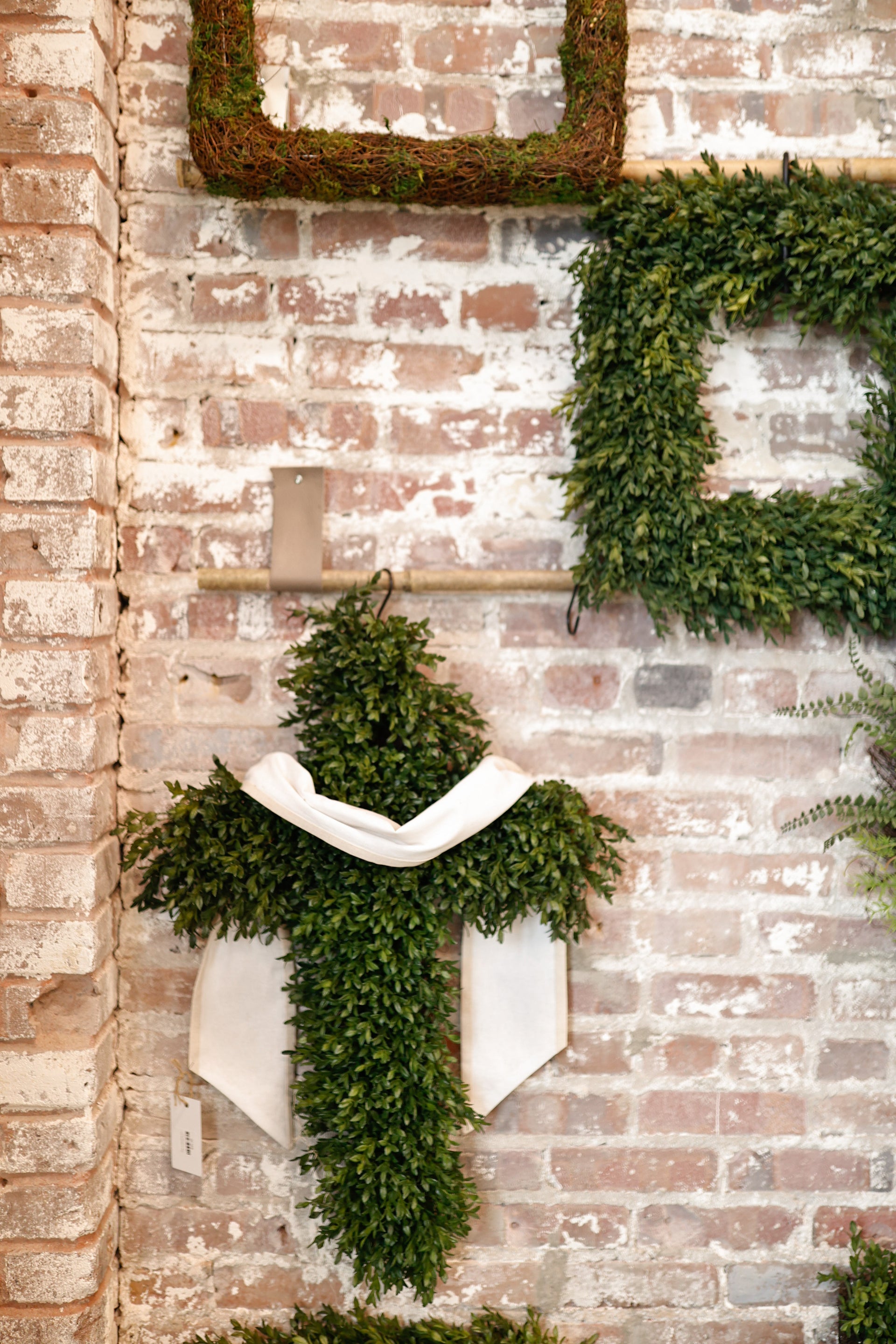 Two Color Linen Sash - Tan and White