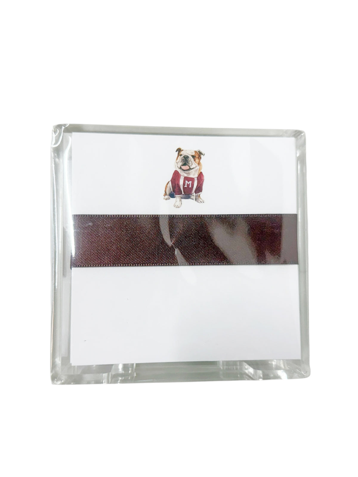 Square Desk Set - Maroon Bulldog