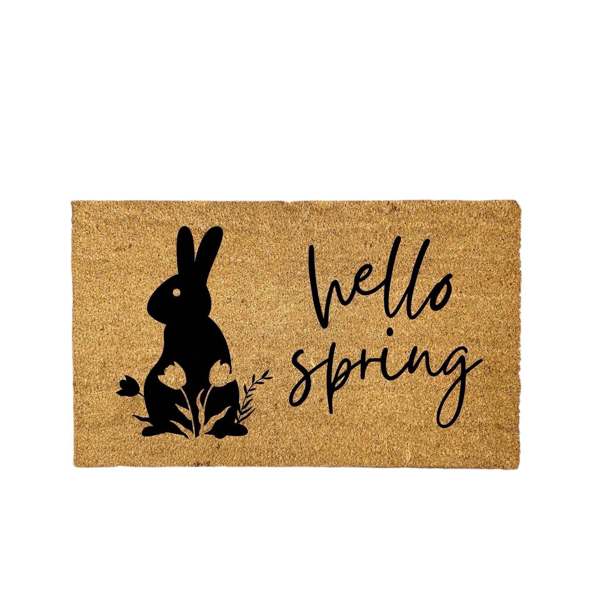 Hello Spring Floral Bunny Doormat