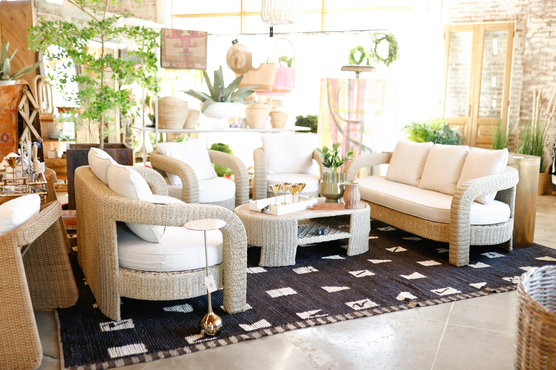 Modern Black Moroccan Turkish Rug