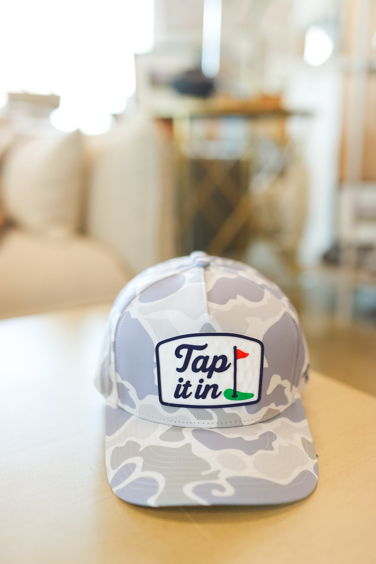 Tap It In Khaki Camo Patch Hat with Rope
