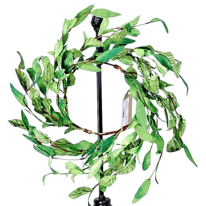 12in Mix Green Herbs Leaves wreath