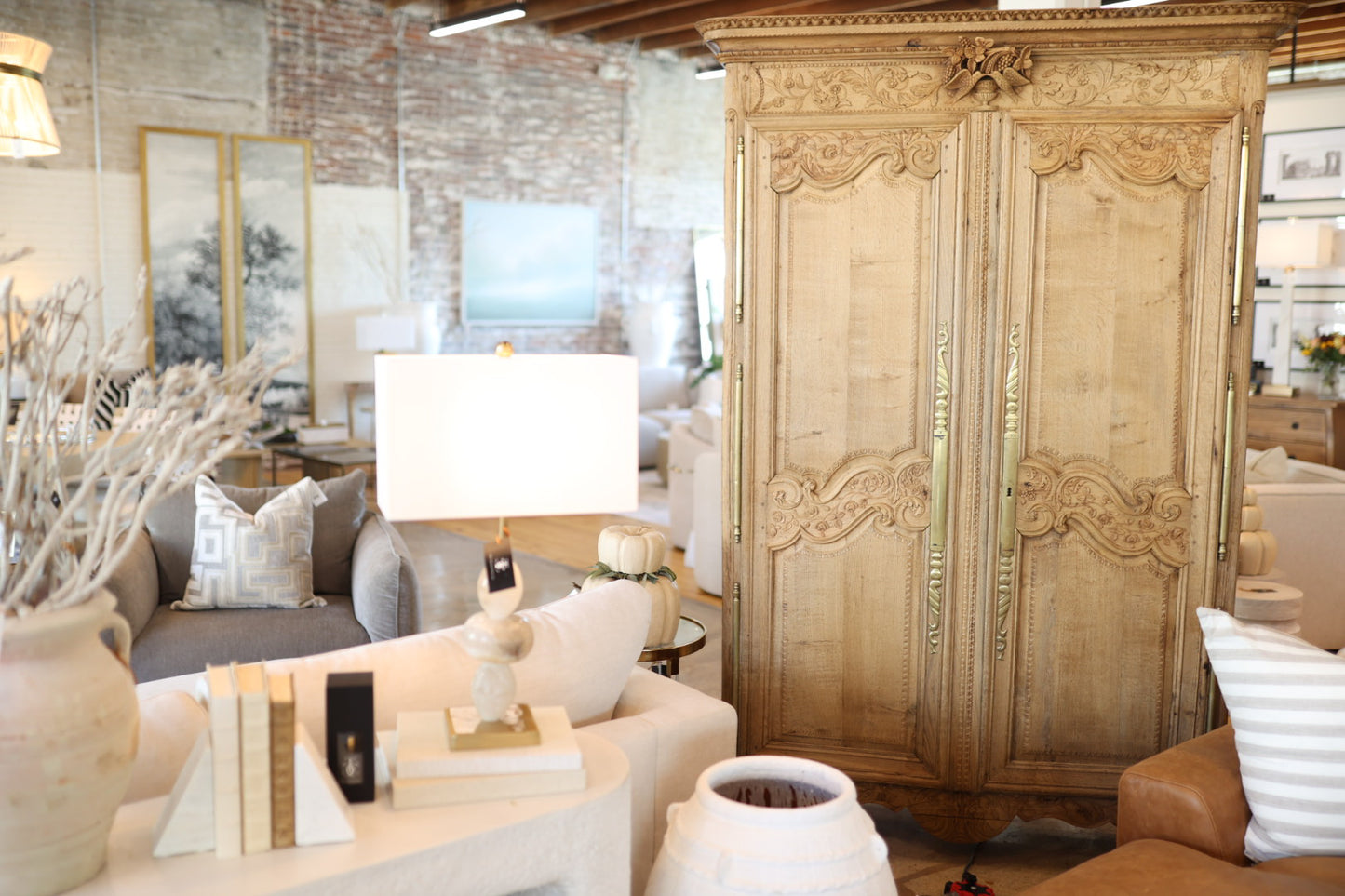 Bleached Antique French Armoire