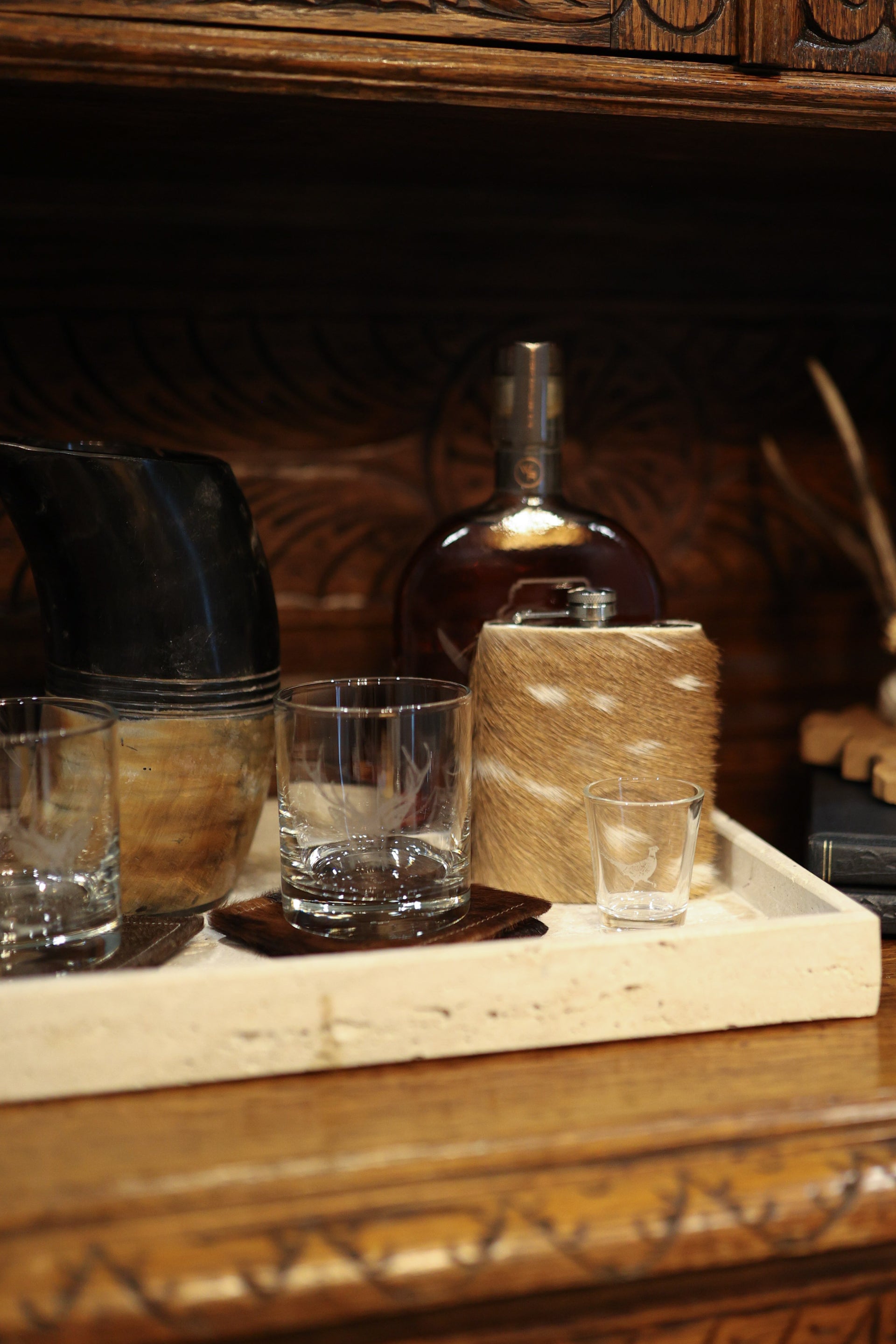 Flask Hair on Cowhide