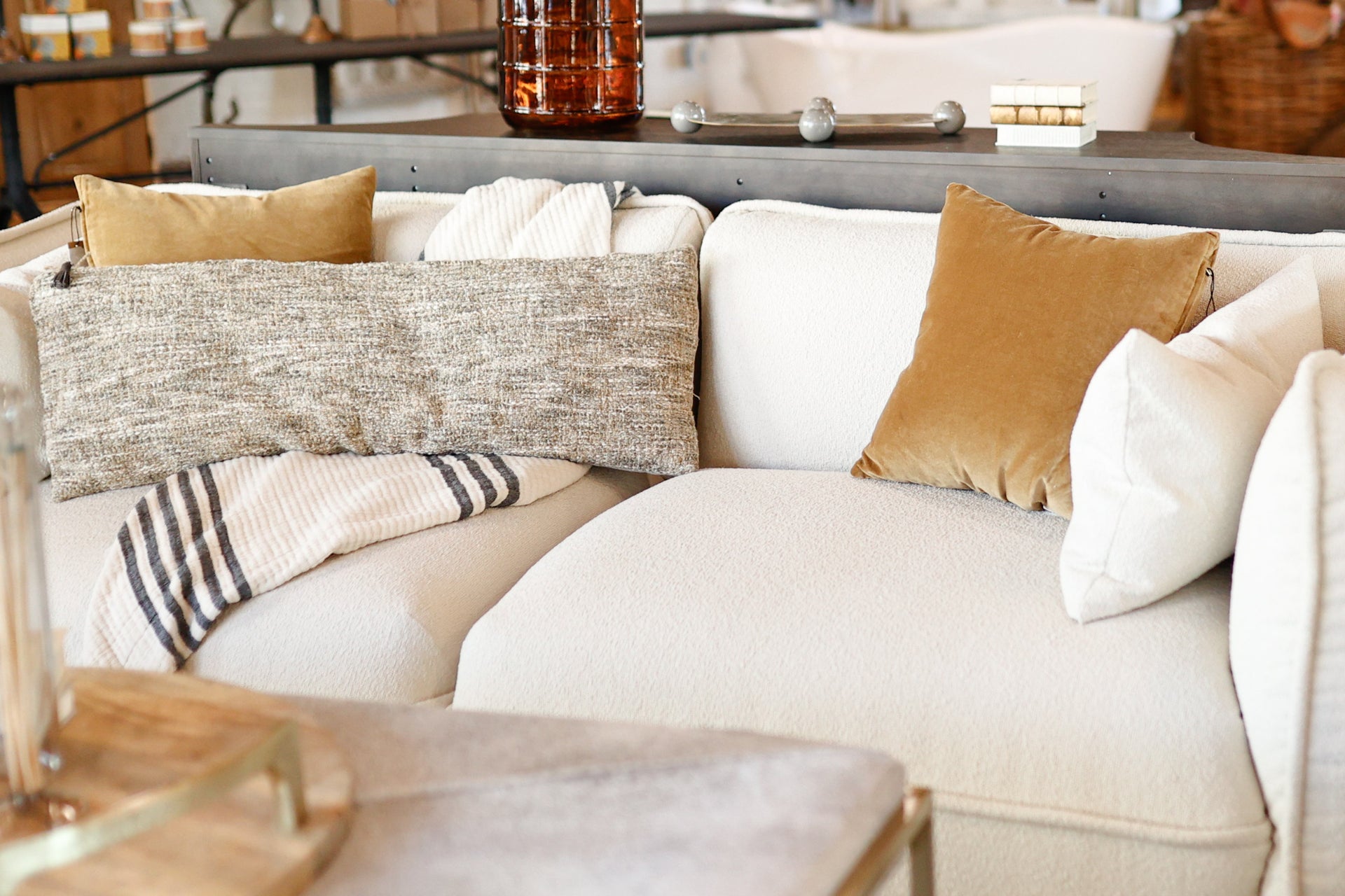 Double Cloth Stitched Throw with Frayed Edges