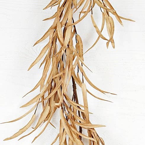 4.5' Foam Willow Leaves Garland in Beige