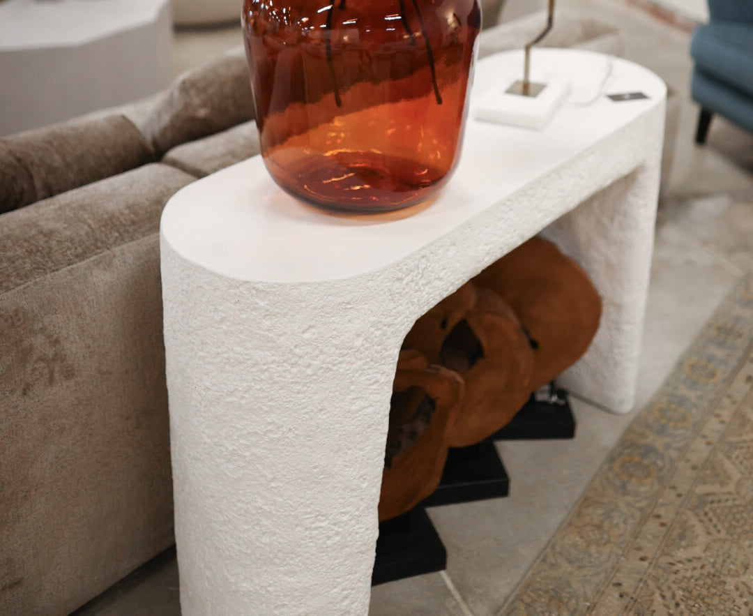 White Concrete Console Table